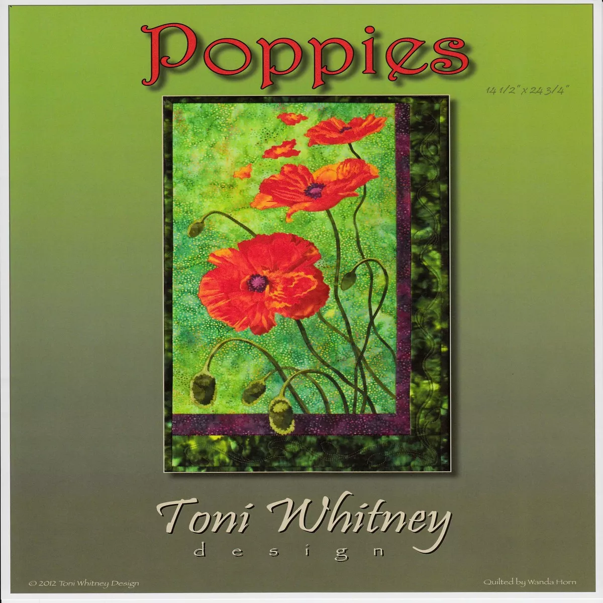 Poppies Quilt Pattern by Toni Whitney
