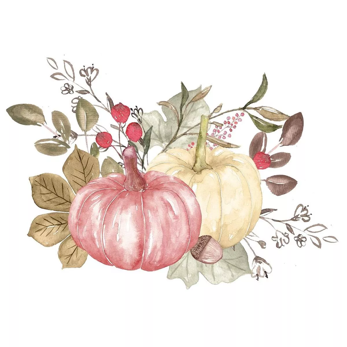 Pumpkin Paradise Arrangement #1 Fabric Panel