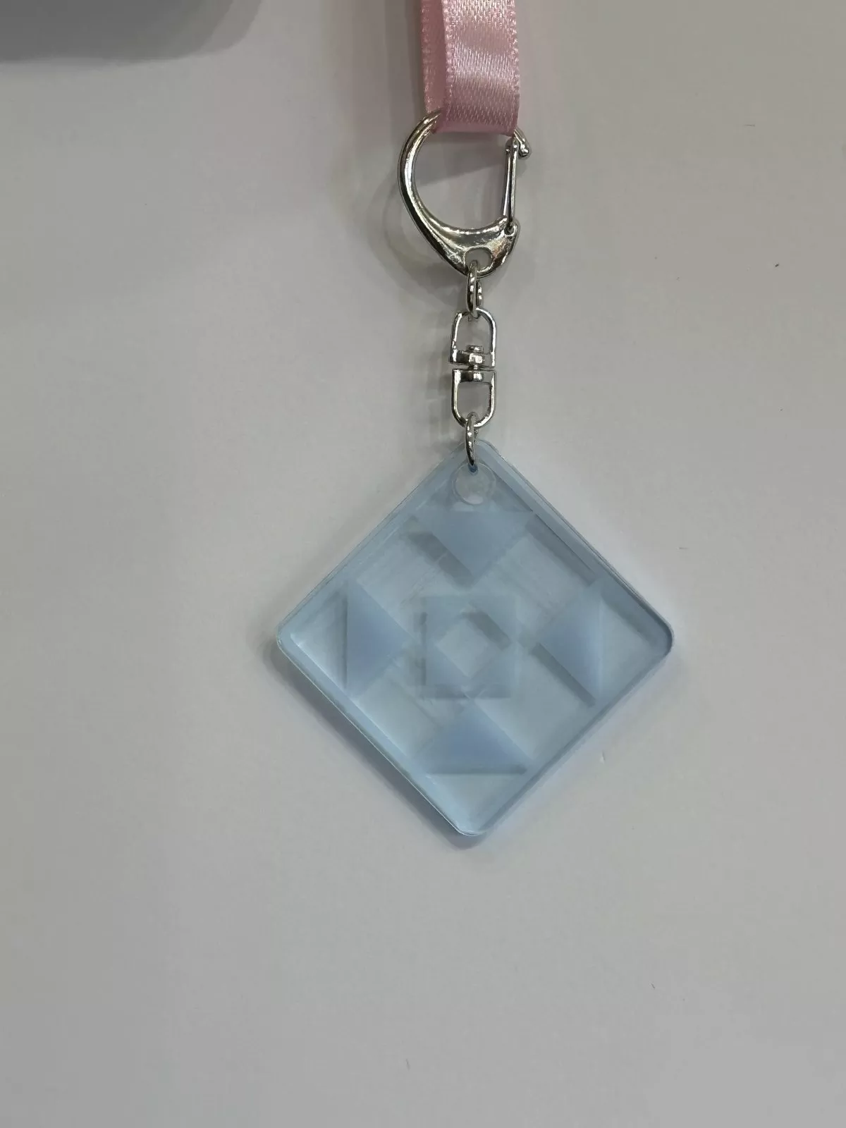 Quilt Block Acrylic Keychain Fluorescent Blue