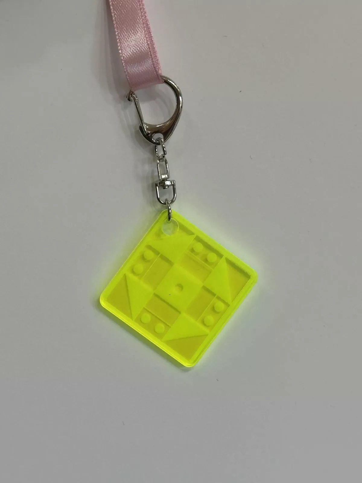 Quilt Block Acrylic Keychain Fluorescent Green
