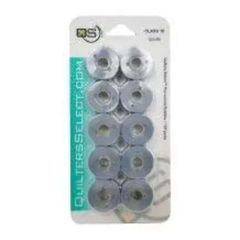 Quilters Select Bobbins – Class 15- COT/POLY GRAY