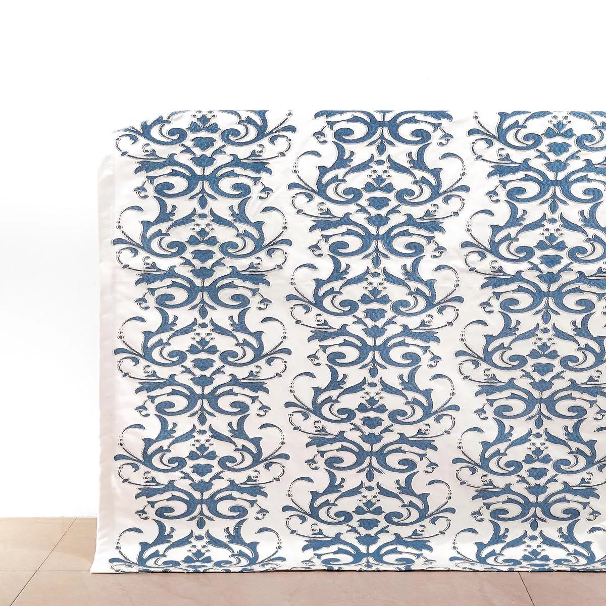 ‘Rastaban’ Fabric by the Yard (White/ Blue)