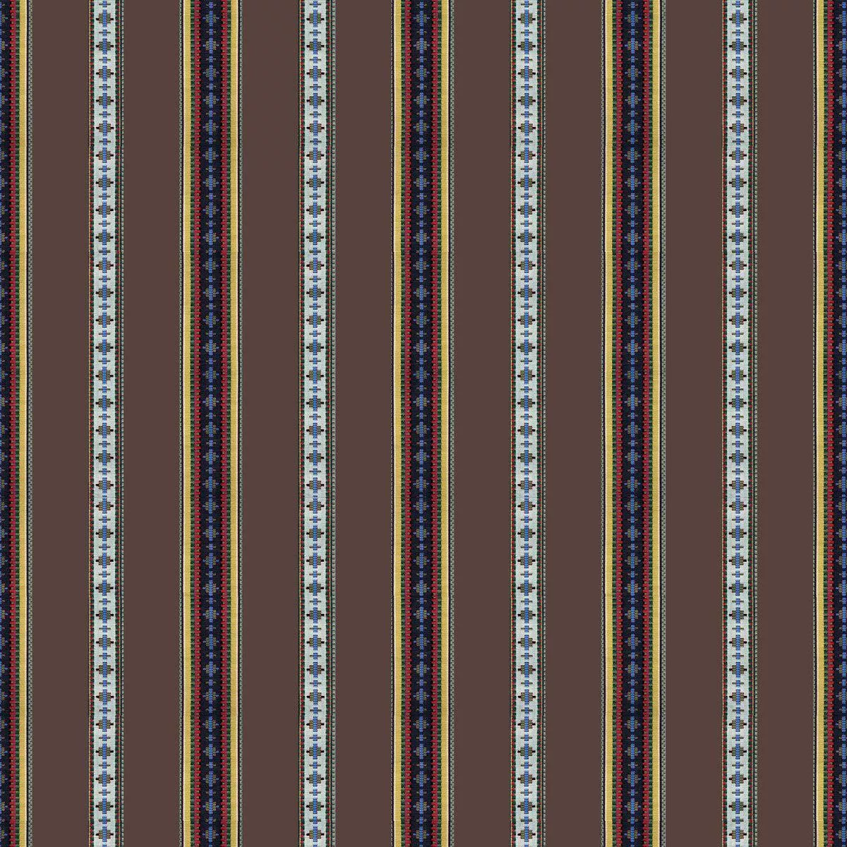 Rayure Broderie Brun Fabric