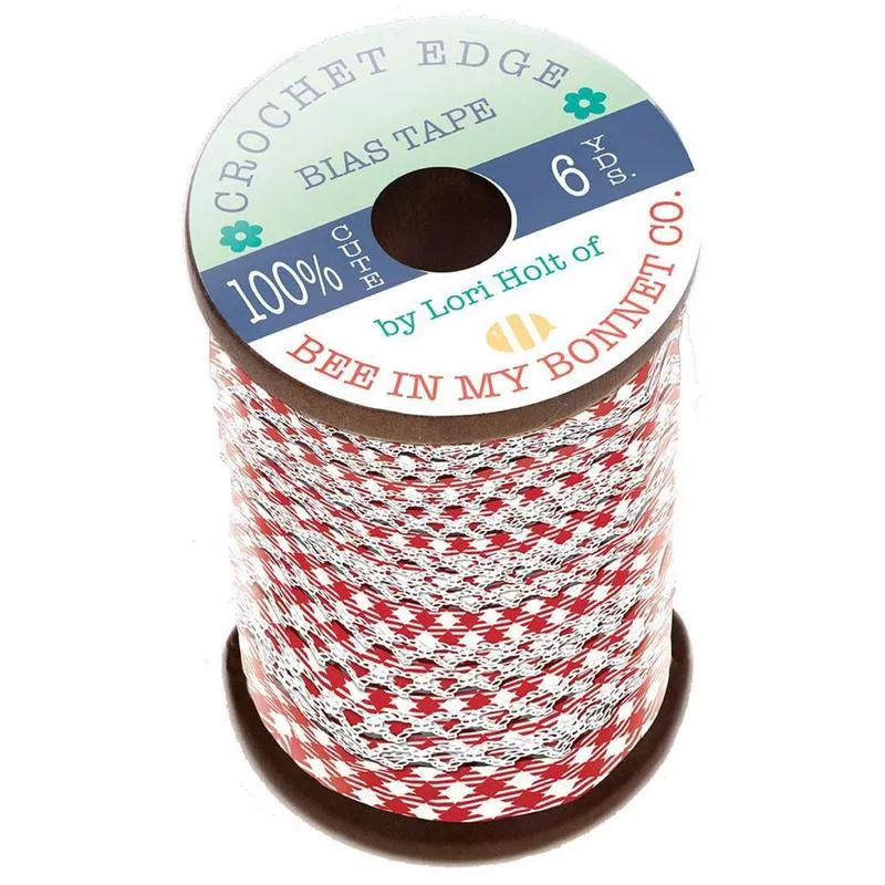 Red Gingham Crocheted Bias Tape