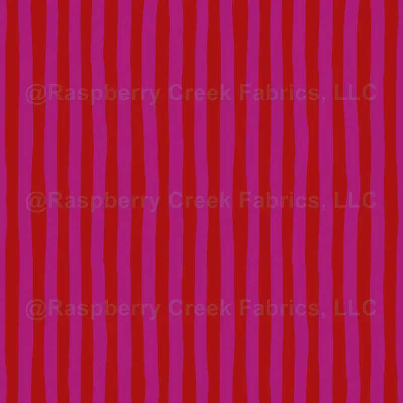 Red & Pink Wonky Stripes