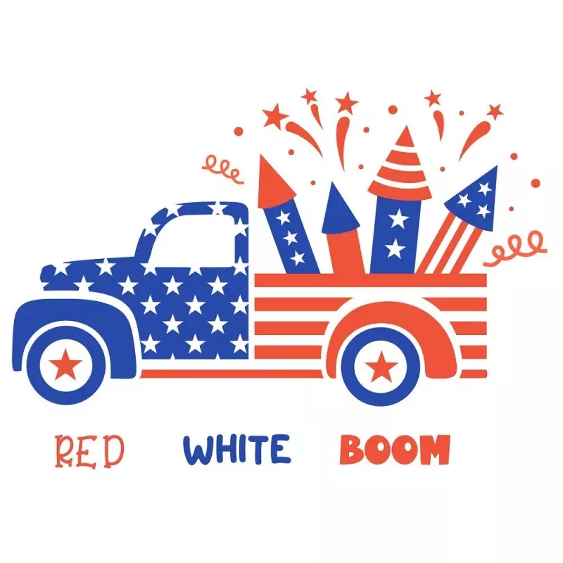 Red White Boom! Fabric Panel – Red/Blue