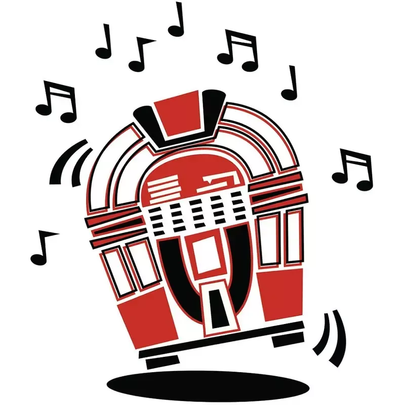 Retro 1950s Jukebox Fabric Panel