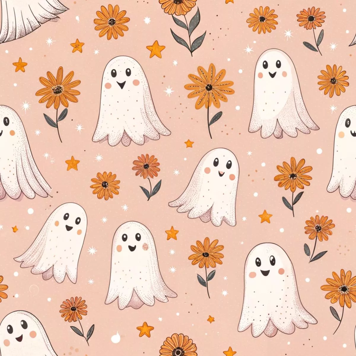 Retro Halloween Pattern 3 Quilting Cotton Fabric
