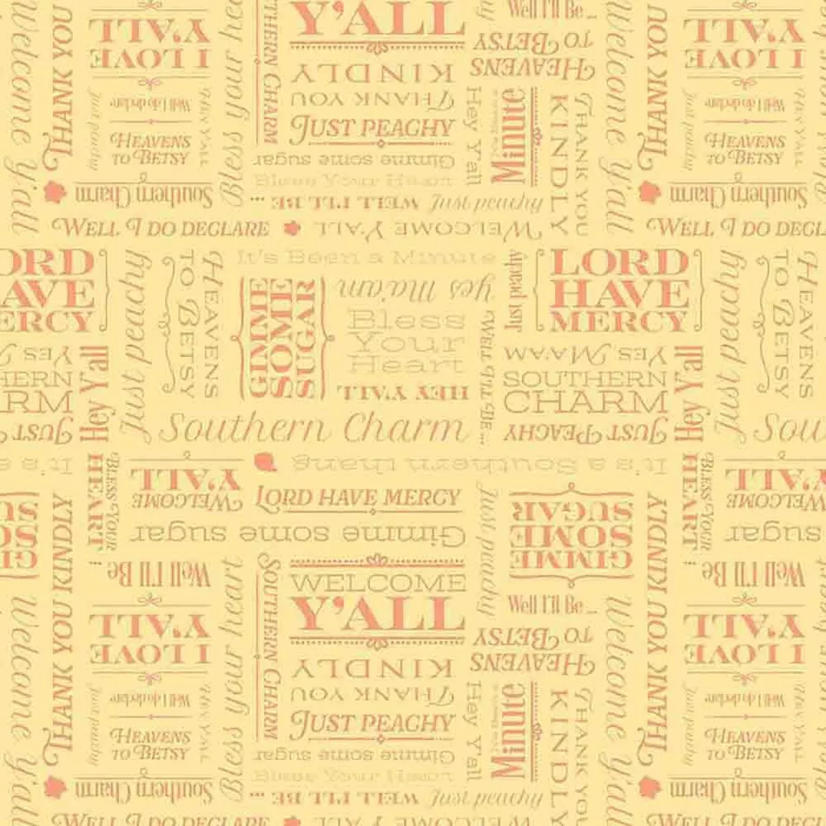 Riley Blake Designs – Southern Charm – Text – Yellow – Yardage