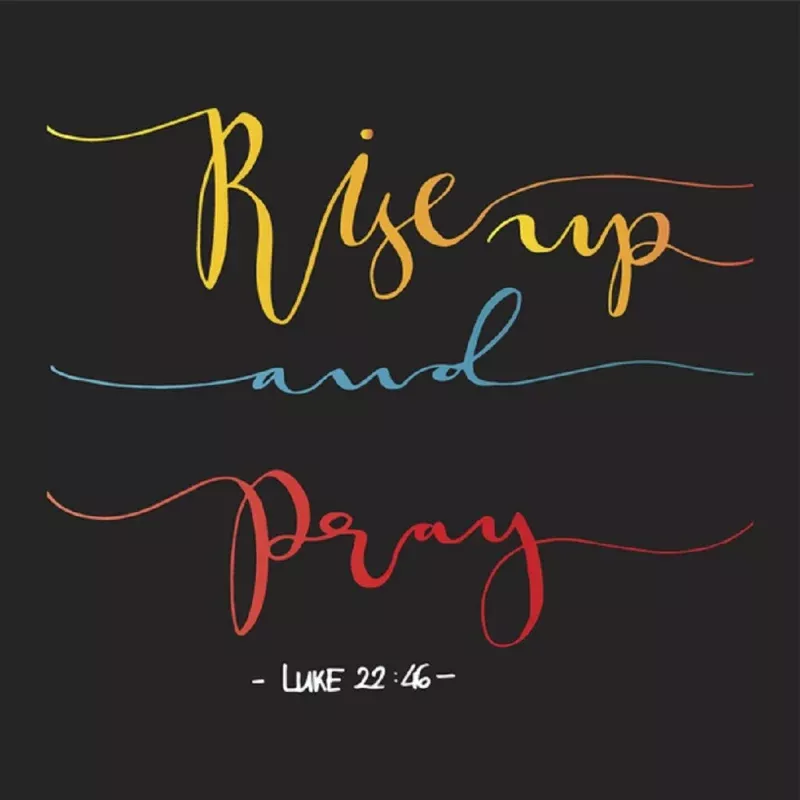 Rise Up And Pray Fabric Panel – Black