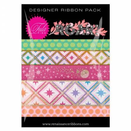 Roar Designer Ribbon Pack/Blush (Tula Pink)