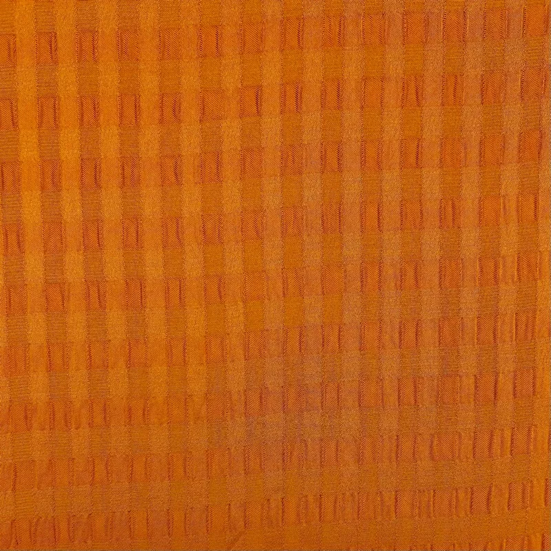 Rust Check Seersucker Fabric