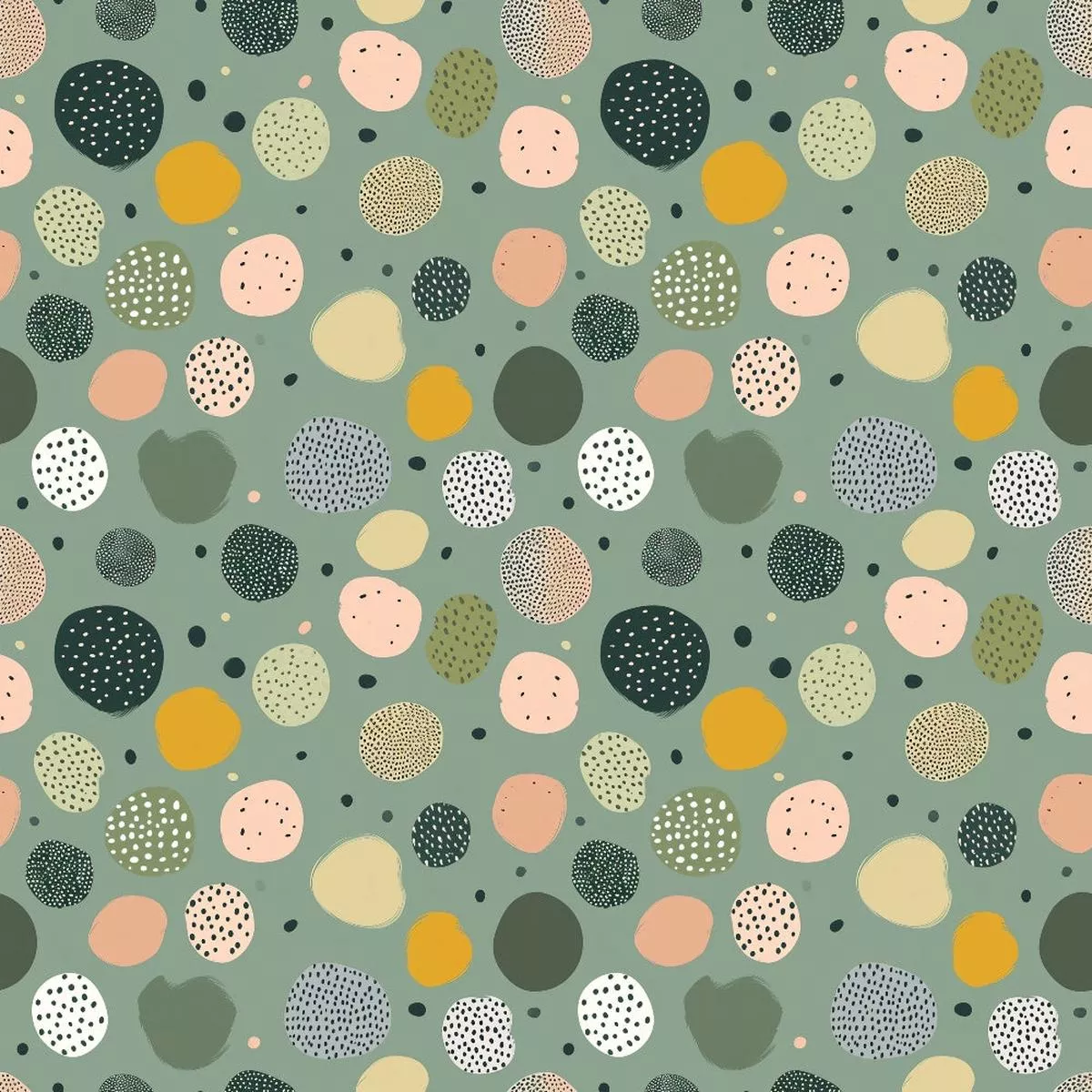 Sage Green Boho Pattern 9 Quilting Cotton Fabric