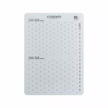 Sashiko Template - Diagonal Dot Grid - 9mm + 10mm