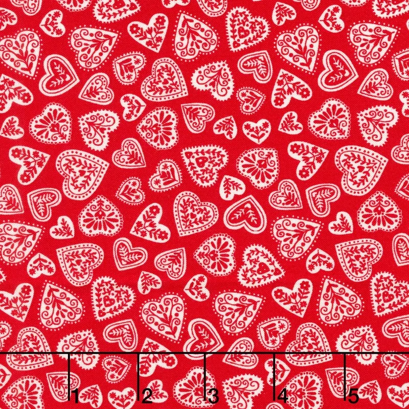 Scandi – Hearts Red Yardage