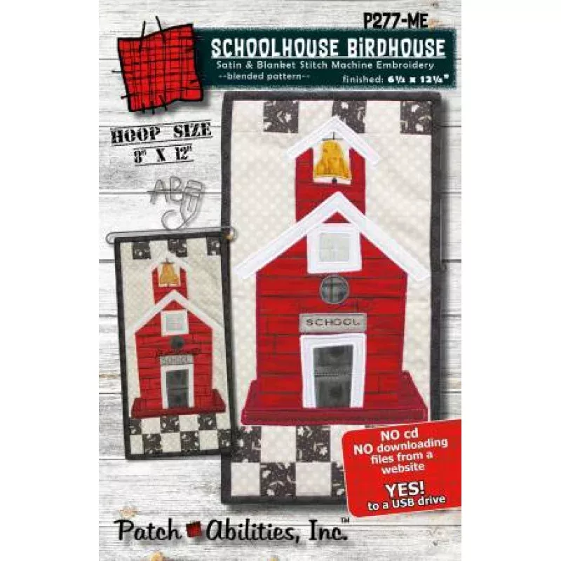 Schoolhouse Birdhouse Machine Embroidery Version