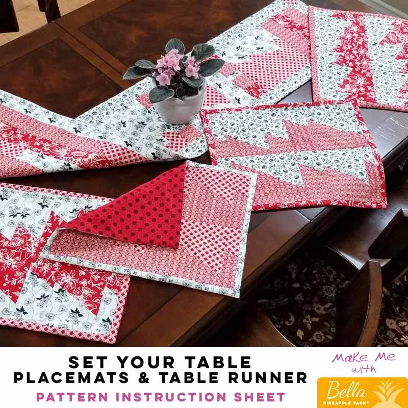 Set Your Table – Placemats and Table Runner – Bella Pineapple Pack Pattern