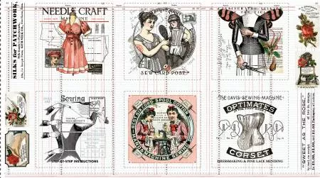 Sew Journal Pages Patch 24" x 43" Panel (J. Wecker Frisch)(Panel 53)