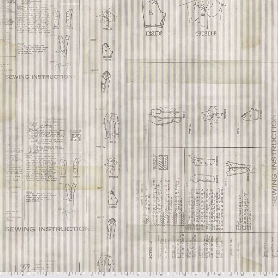 Sewing Instructions - Linen - Monochrome - Tim Holtz