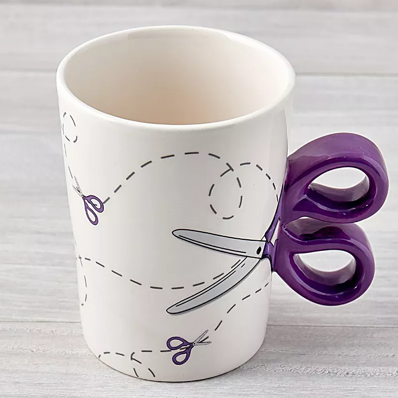 Sewing Scissors Mug 13.5oz/Purple