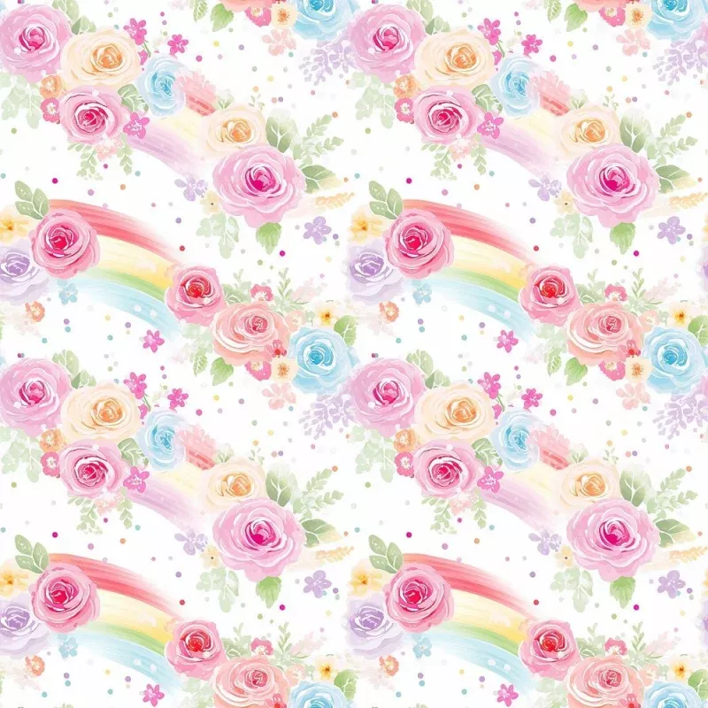 Shabby Pastel Rainbow Pattern #9 Fabric