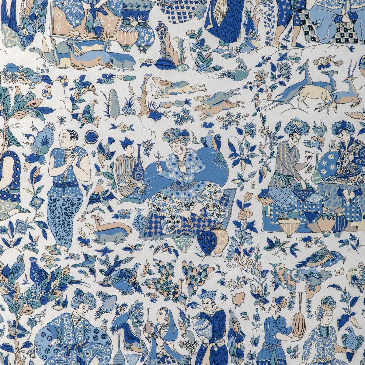 Shalimar Print Blue/Sand Fabric