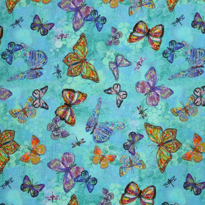 Shine On Fabric Collection – Flutter Turquoise