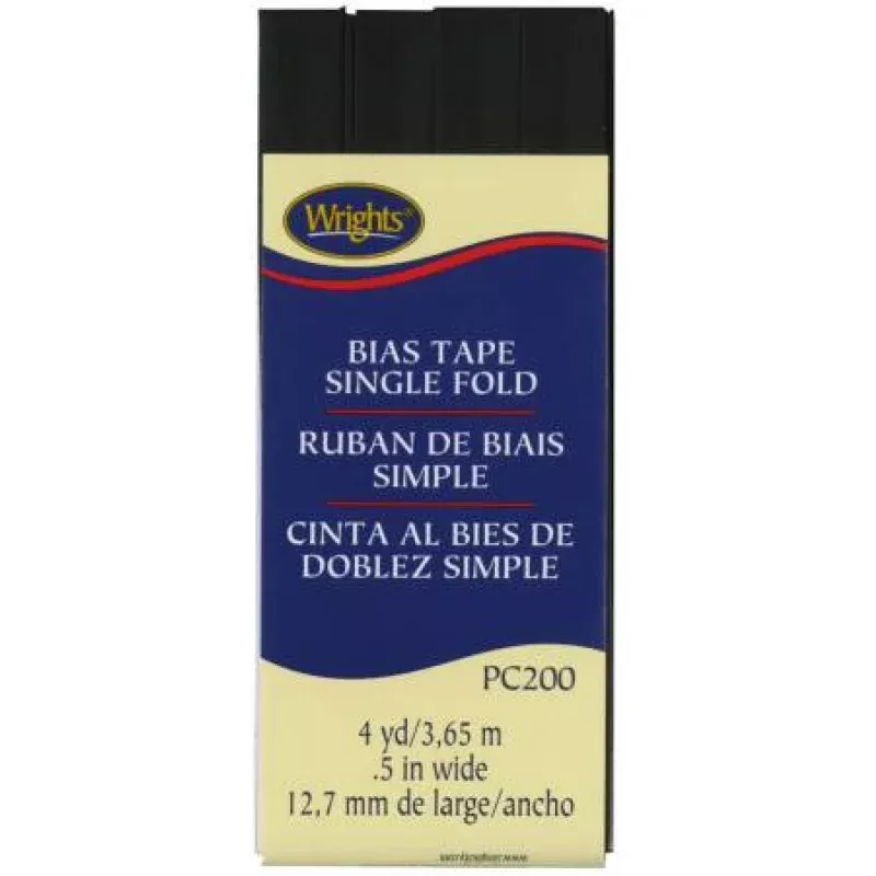 Single Fold Bias Tape Black