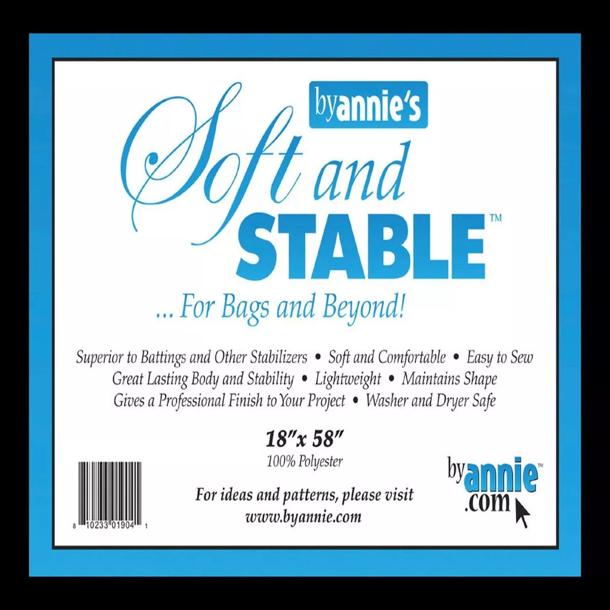 Soft and Stable Black 100% Polyester Stabilizer 18in x 58in