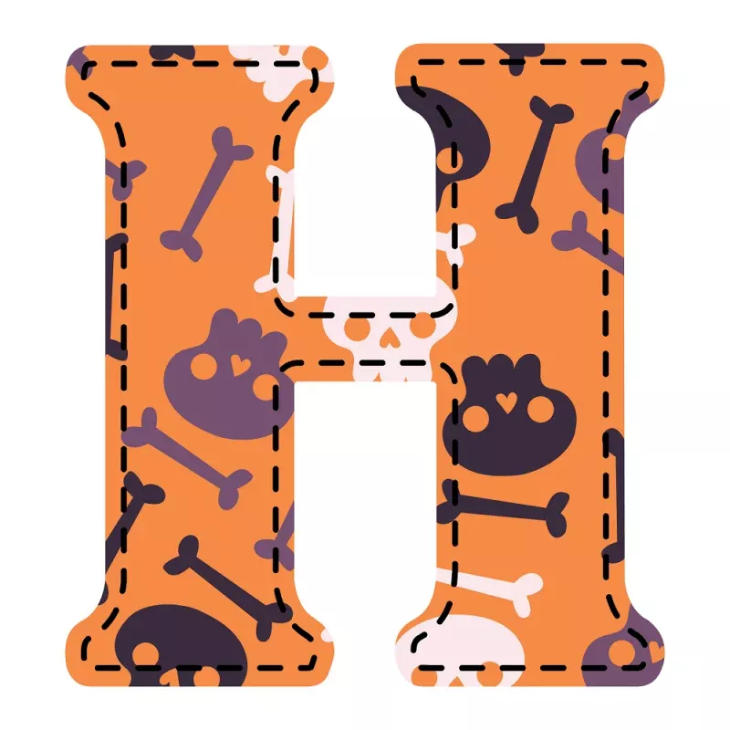 Spooky Letter ”H” Fabric Panel