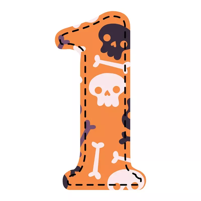 Spooky Number ”1” Fabric Panel