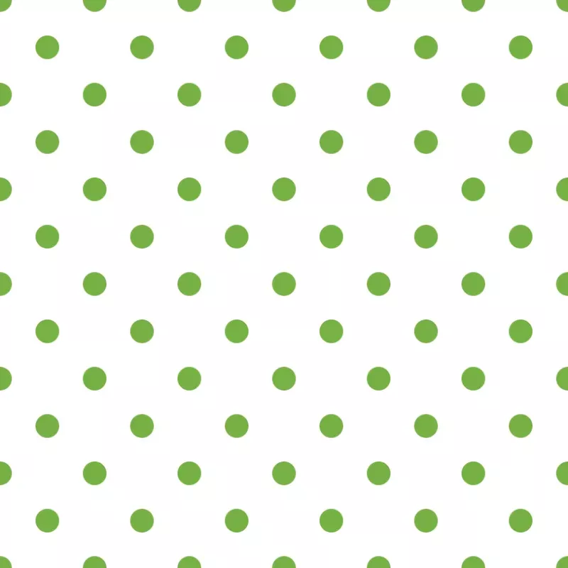 Spring Green Dots Fabric – White