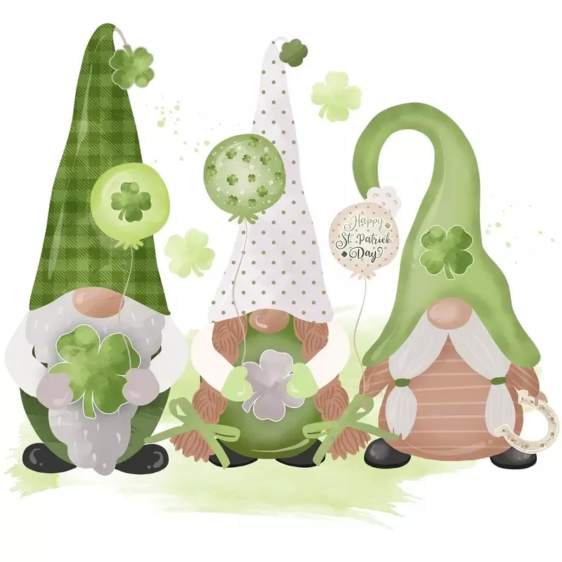 St Patrick’s Day Gnomes Scene #2 Fabric Panel