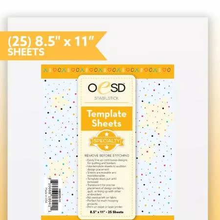StabilStick Template 8.5" x 11" Sheets (OESD)