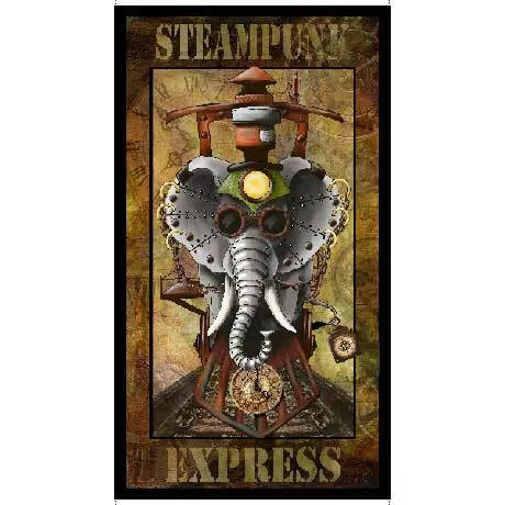 Steampunk Express Panel - 24" x 44"Panel - Multi - Steampunk Express Panel 245