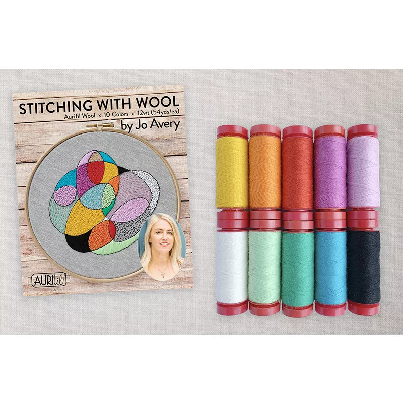 Stitching With Wool Thread Collection 12 wt (10 spools) (Jo Avery)