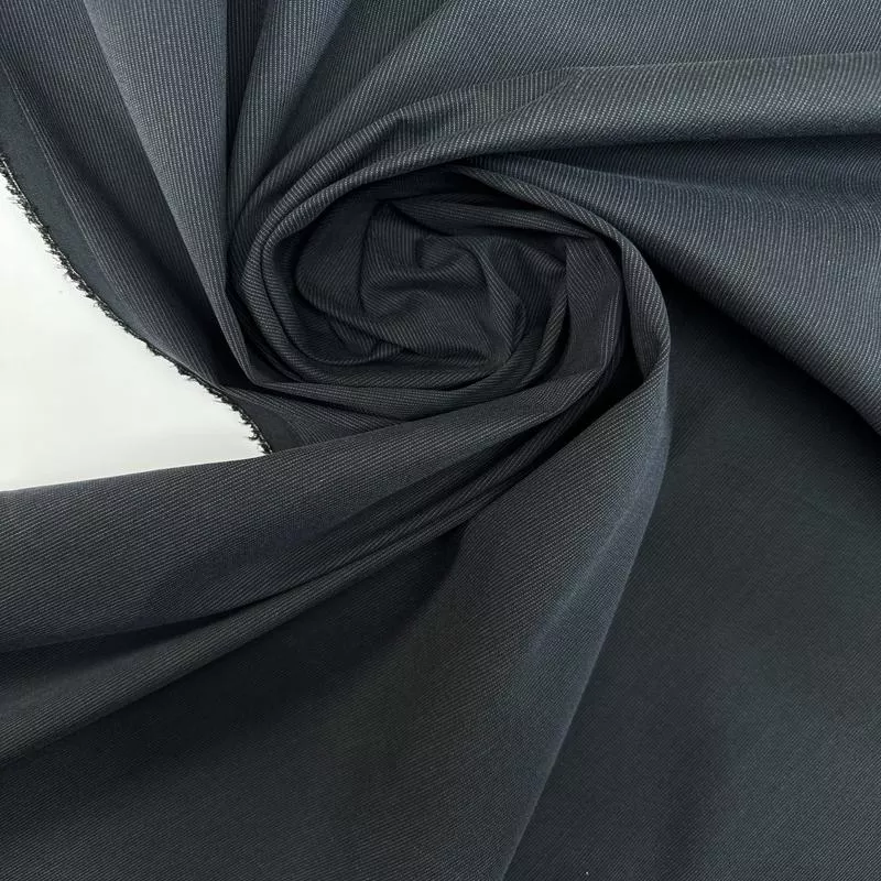 Striped Beige-Blue Cotton Polyester Elastane Woven