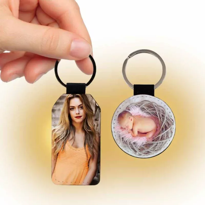 Sublimation Blanks PU Leather KeychainRound/Rectangle / Heart Shape by INNOSUB USA