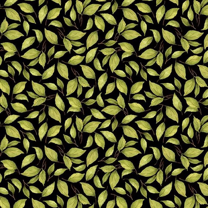 Sunflower Splendor – Leaf Toss Black