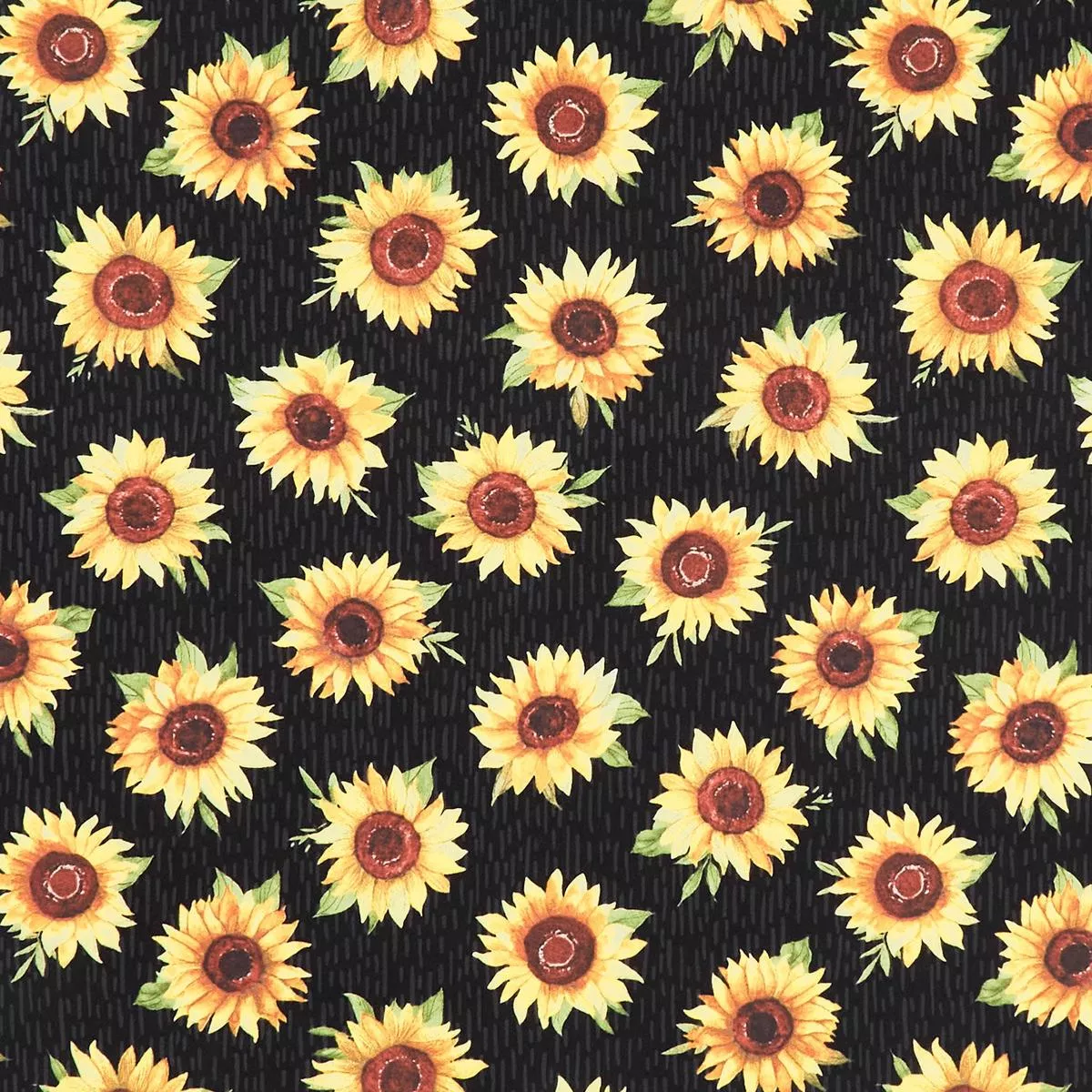 Sunflower Splendor – Sunflower Toss Black Yardage