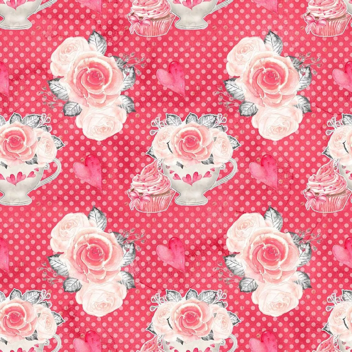 Sweet Valentine Allover Fabric – Red