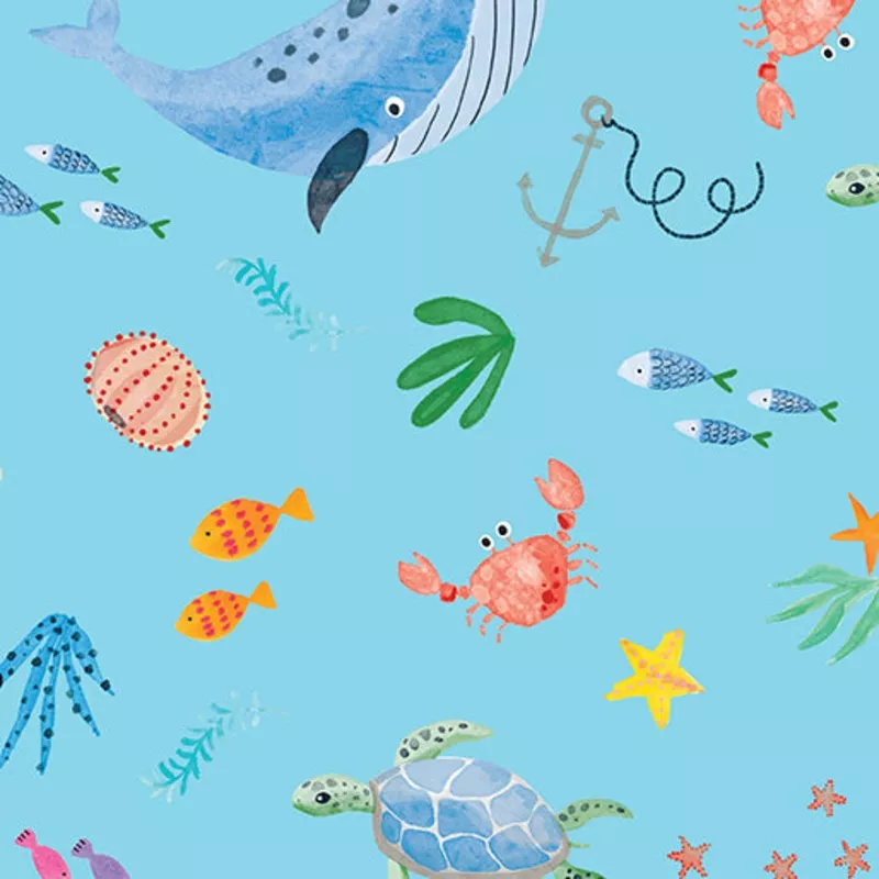 Swim with Me – Ocean Life – Turquoise