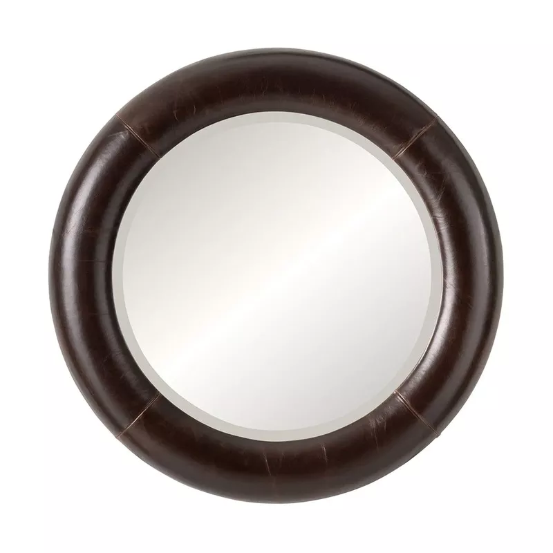 Telluride Round Leather Mirror