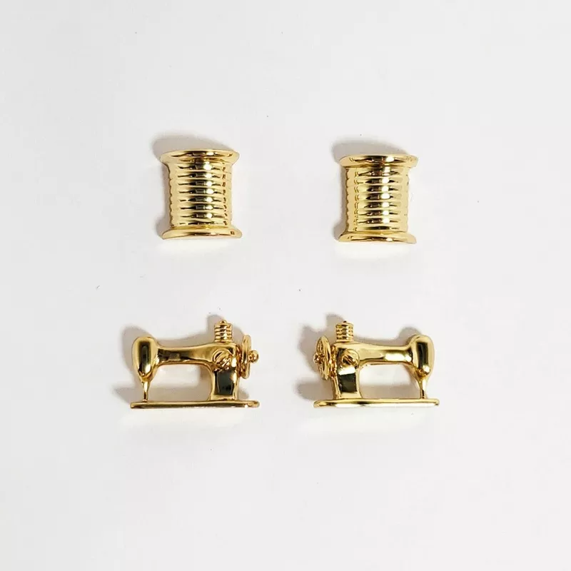 Thread & Machine Earring Set of 2 Gold