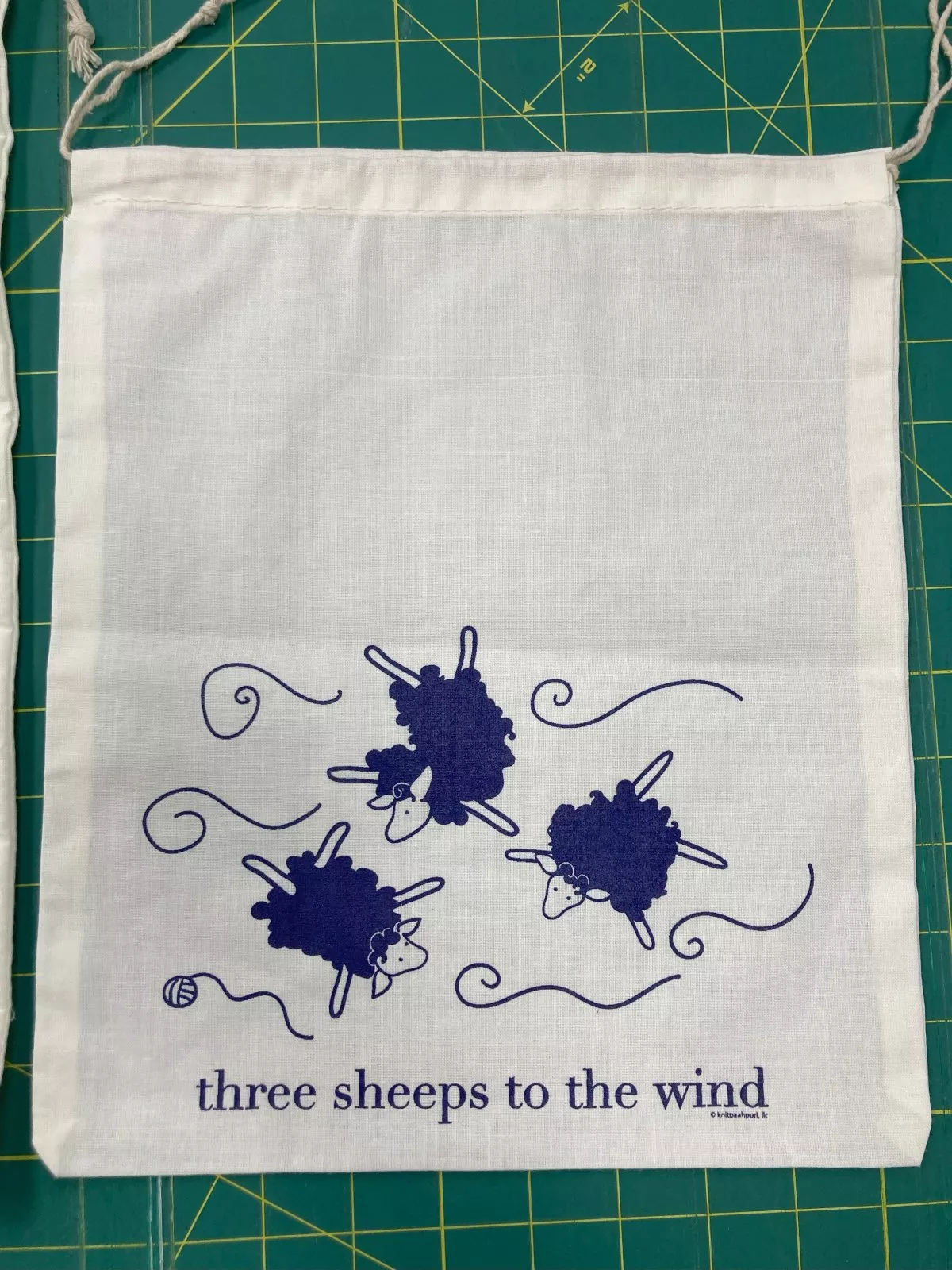 Three Sheeps to the Wind 10" x 12" Drawstring Project Bag