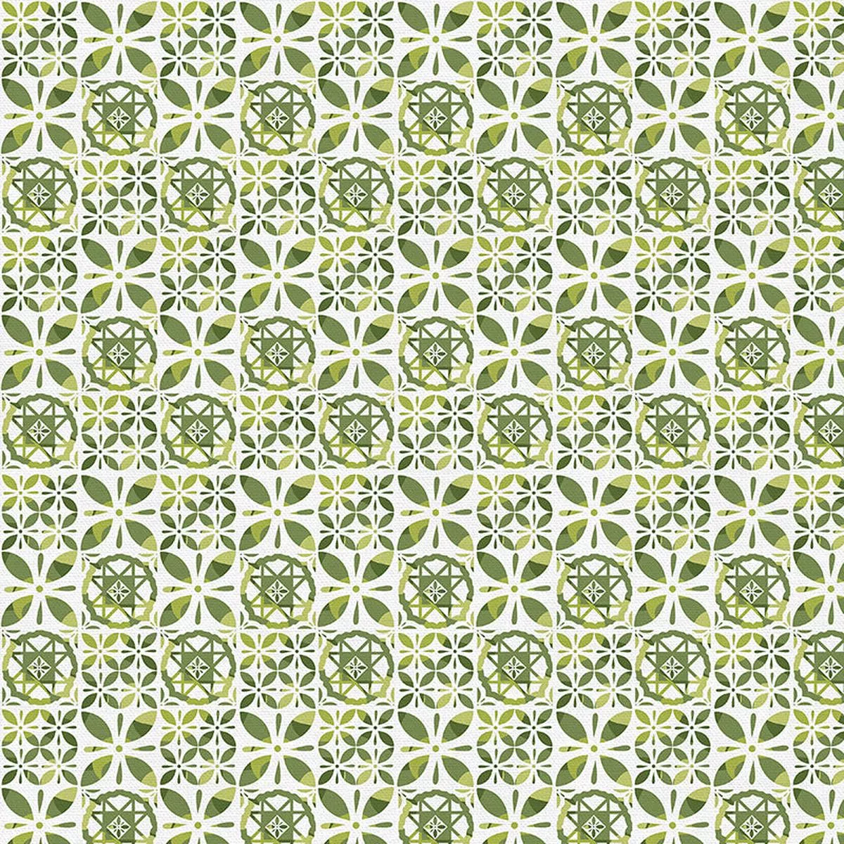 Tiles – Green – Sateen – 45″