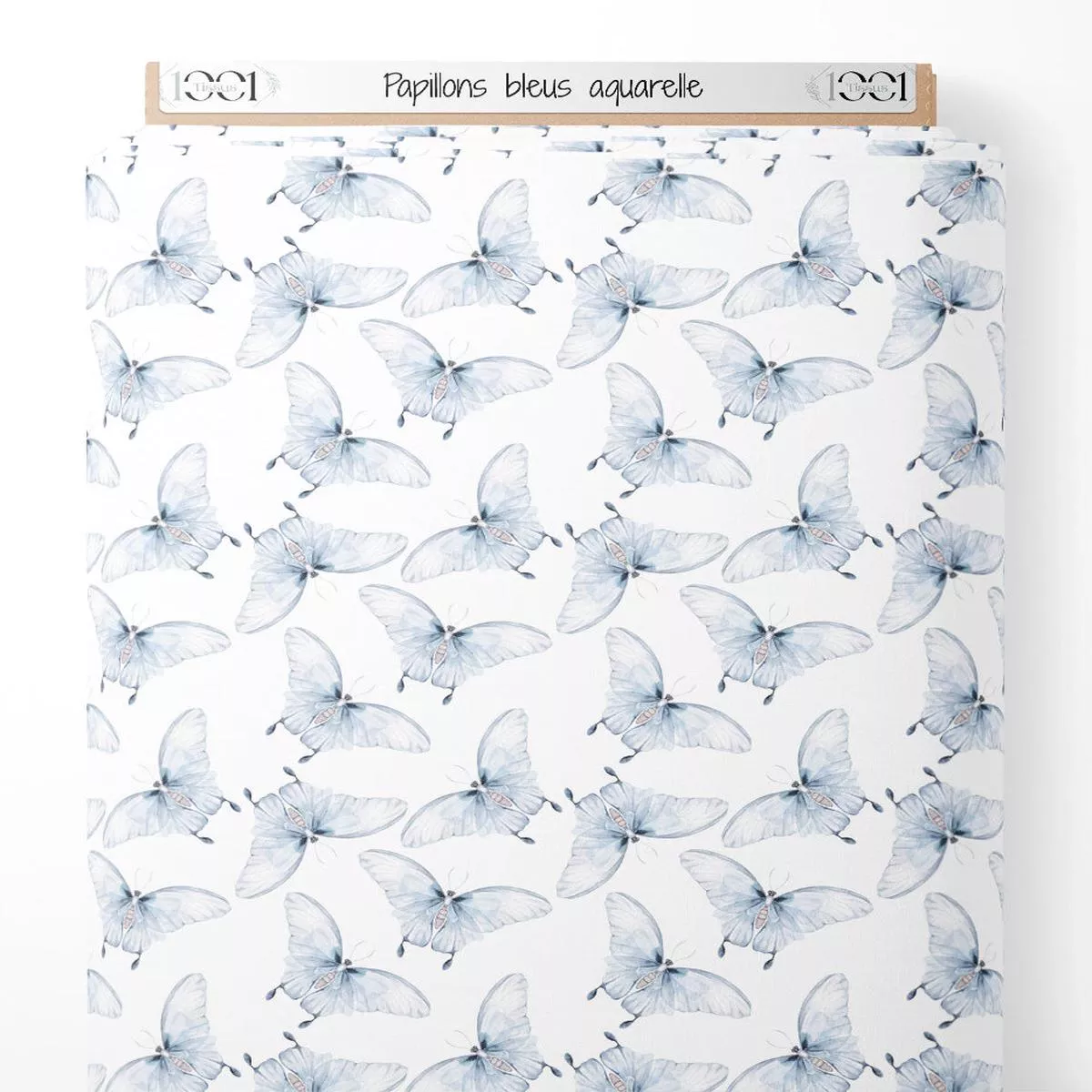 Tissu – Papillons bleus aquarelle