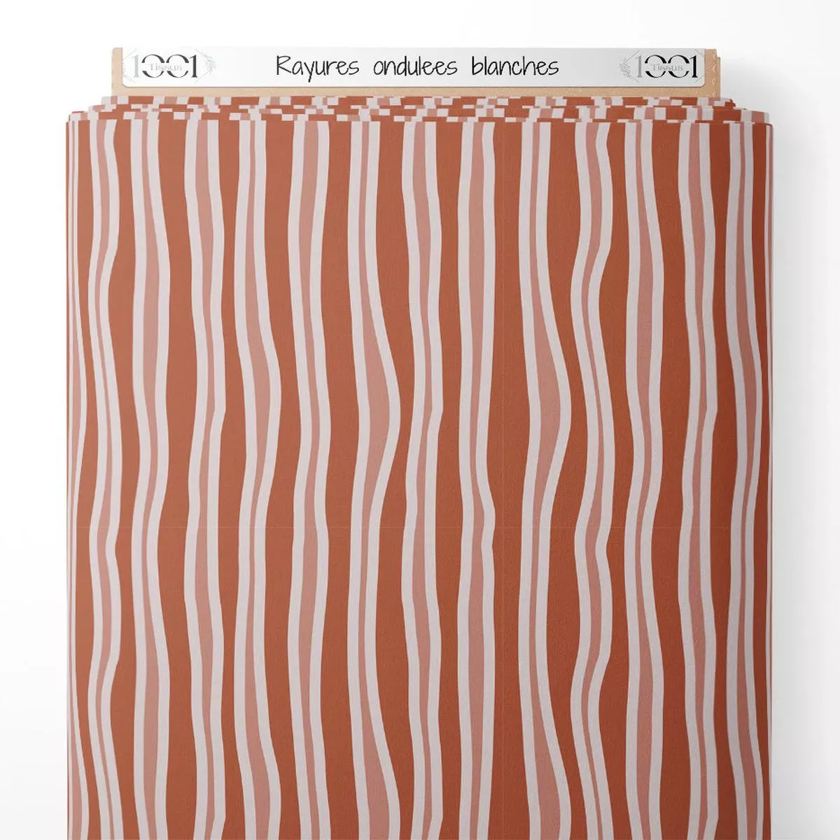 Tissu – Rayures ondules blanches