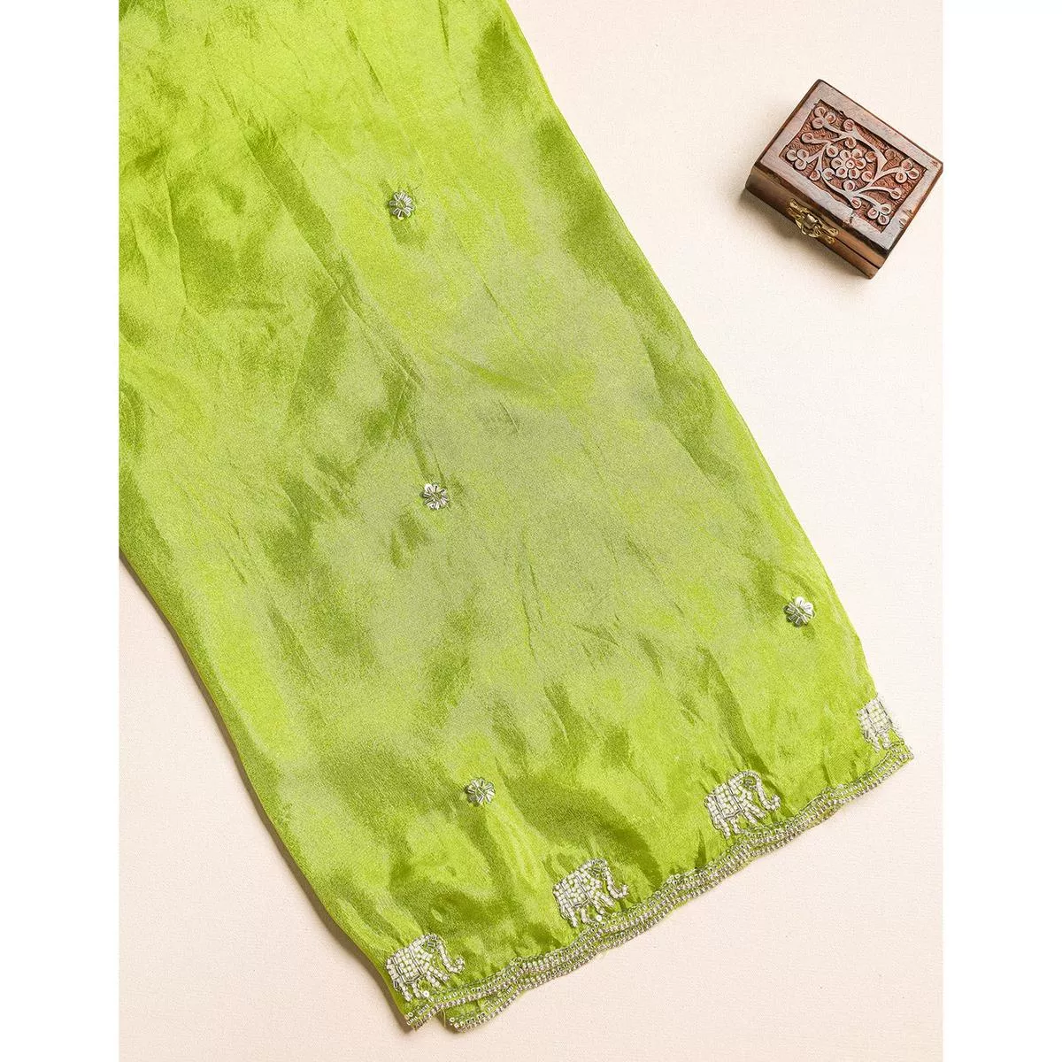 TISSUE SILK EMBROIDERED FABRIC