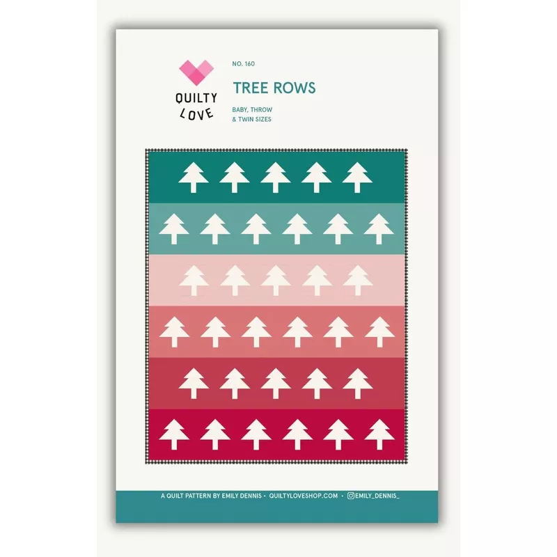 Tree Rows Quilt Pattern by Quilty Love | Modern Christmas Tree Quilt Pattern